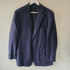 Ermenegildo Zegna 56R Old Money Quiet Luxury Italian Made Prep Check Wool Blazer